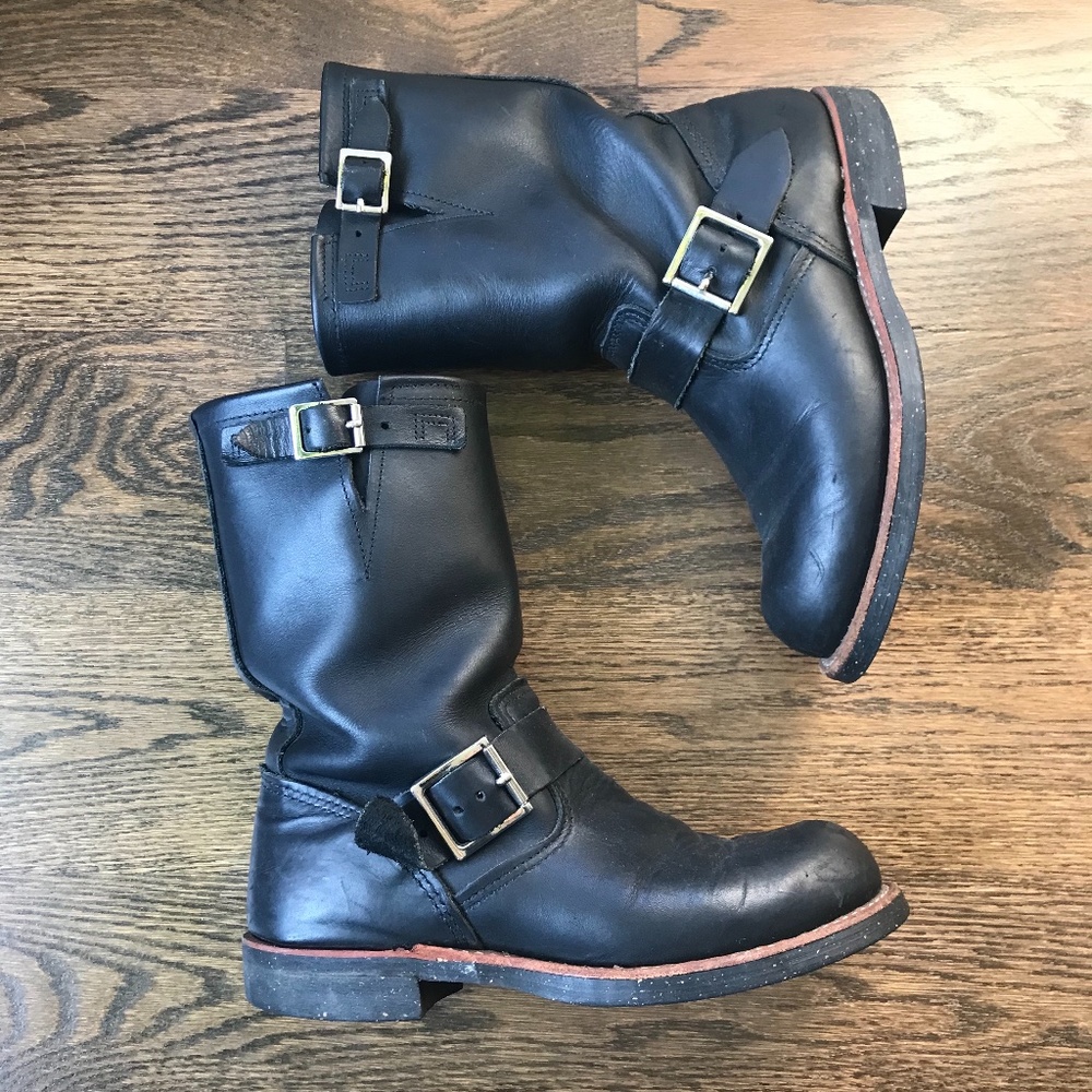 Red Wing Black Leather Mid Calf Boot